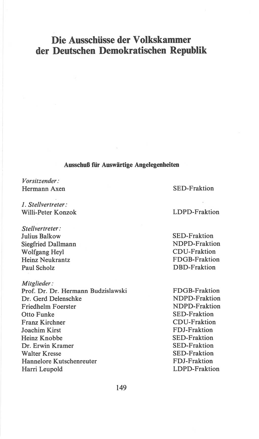 Volkskammer (VK) der Deutschen Demokratischen Republik (DDR), 6. Wahlperiode 1971-1976, Seite 149 (VK. DDR 6. WP. 1971-1976, S. 149)