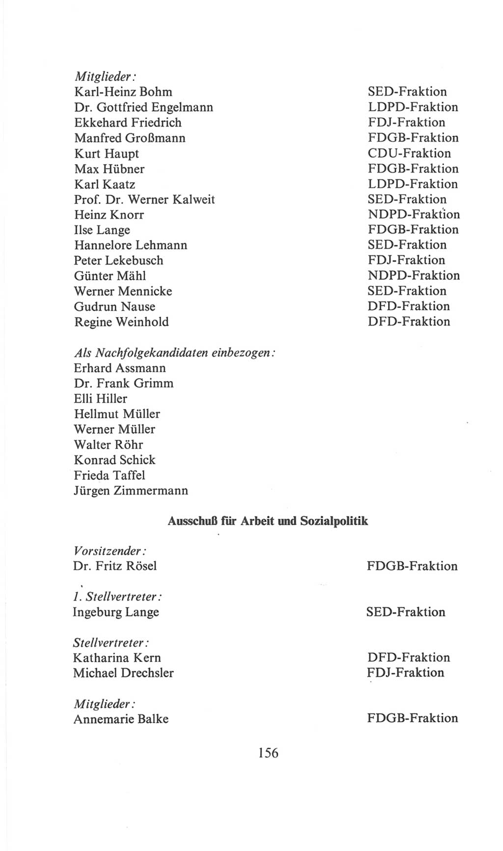 Volkskammer (VK) der Deutschen Demokratischen Republik (DDR), 6. Wahlperiode 1971-1976, Seite 156 (VK. DDR 6. WP. 1971-1976, S. 156)