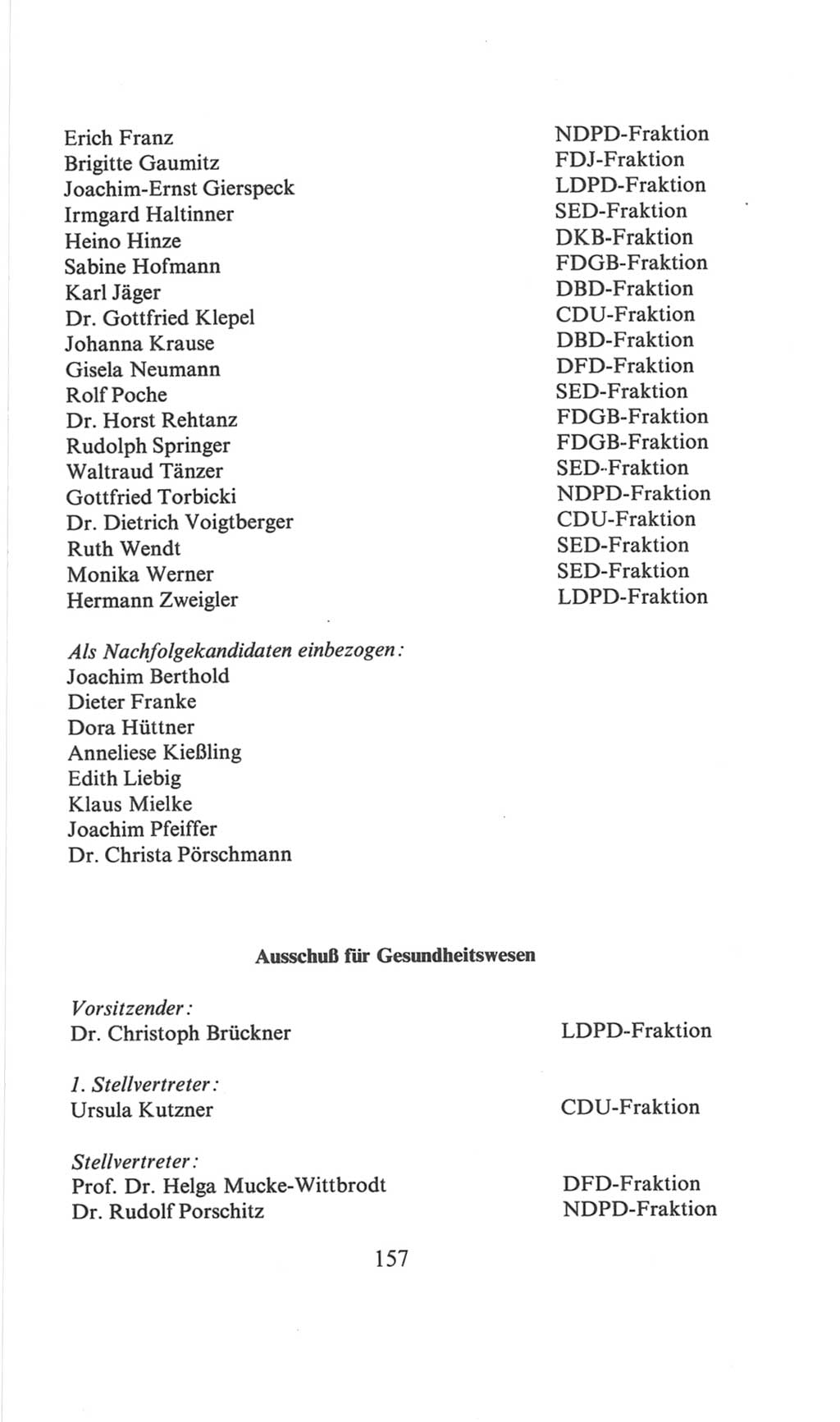 Volkskammer (VK) der Deutschen Demokratischen Republik (DDR), 6. Wahlperiode 1971-1976, Seite 157 (VK. DDR 6. WP. 1971-1976, S. 157)