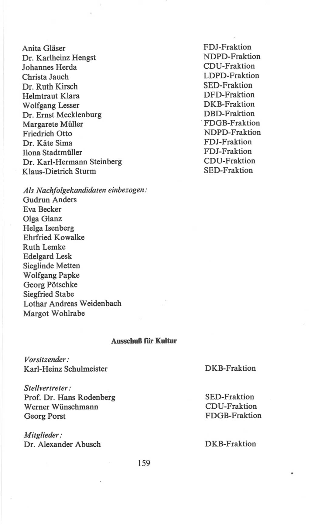 Volkskammer (VK) der Deutschen Demokratischen Republik (DDR), 6. Wahlperiode 1971-1976, Seite 159 (VK. DDR 6. WP. 1971-1976, S. 159)