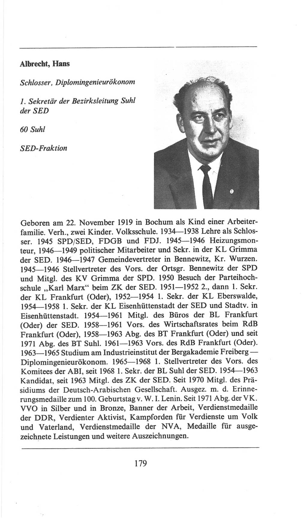 Volkskammer (VK) der Deutschen Demokratischen Republik (DDR), 6. Wahlperiode 1971-1976, Seite 179 (VK. DDR 6. WP. 1971-1976, S. 179)