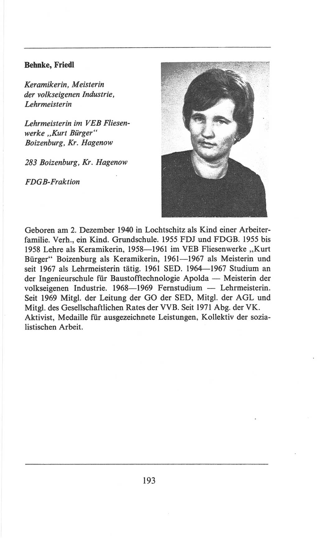 Volkskammer (VK) der Deutschen Demokratischen Republik (DDR), 6. Wahlperiode 1971-1976, Seite 193 (VK. DDR 6. WP. 1971-1976, S. 193)
