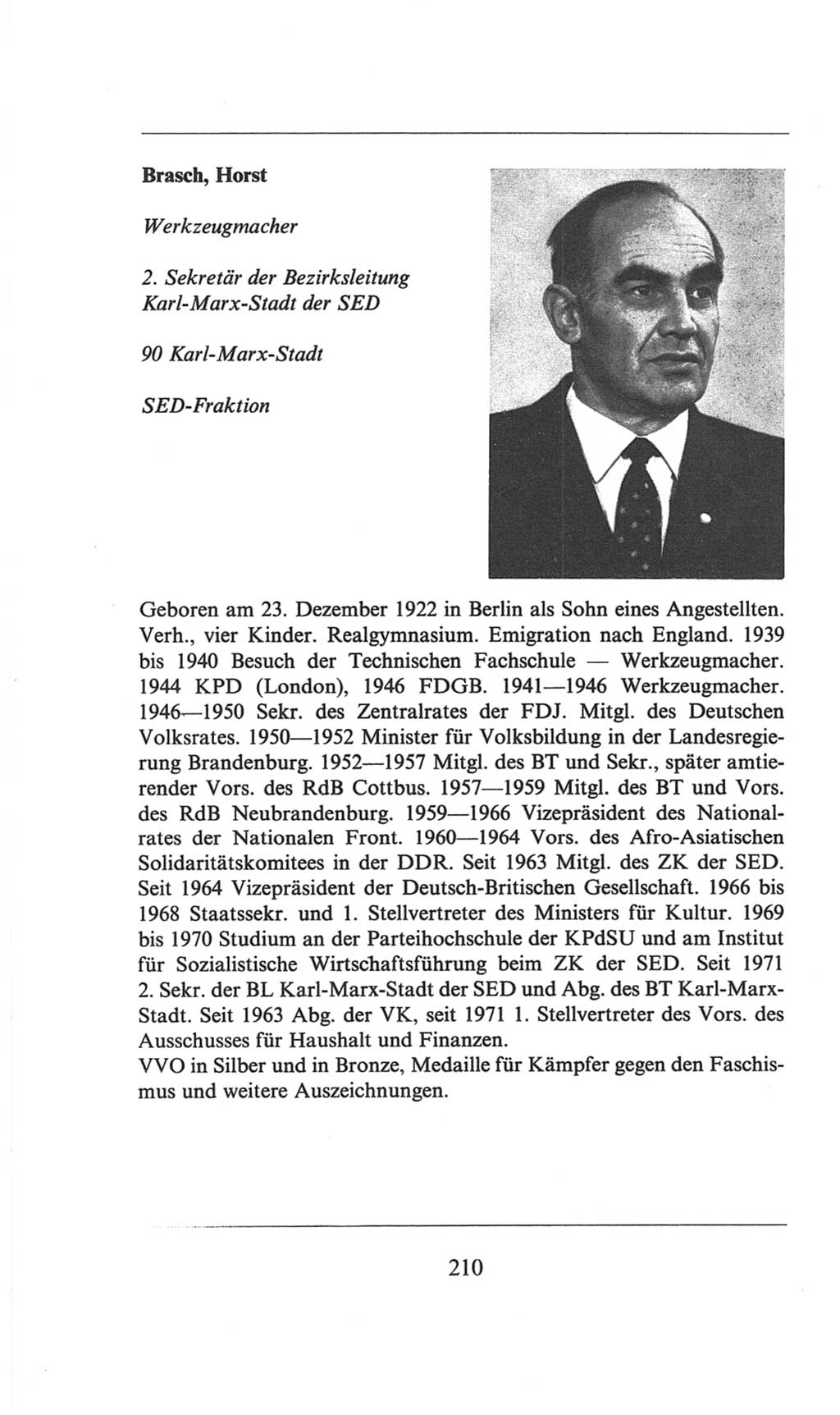 Volkskammer (VK) der Deutschen Demokratischen Republik (DDR), 6. Wahlperiode 1971-1976, Seite 210 (VK. DDR 6. WP. 1971-1976, S. 210)