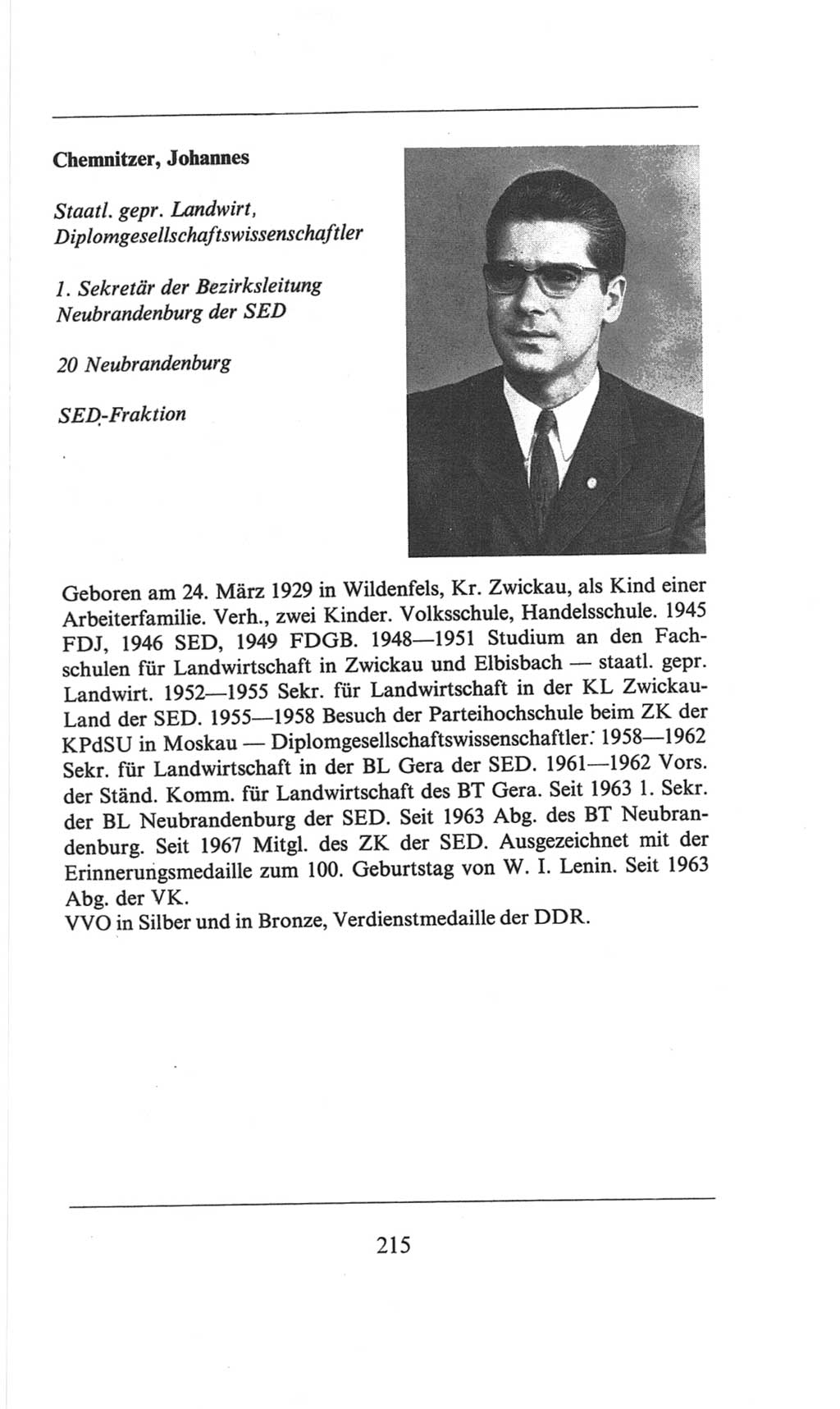 Volkskammer (VK) der Deutschen Demokratischen Republik (DDR), 6. Wahlperiode 1971-1976, Seite 215 (VK. DDR 6. WP. 1971-1976, S. 215)