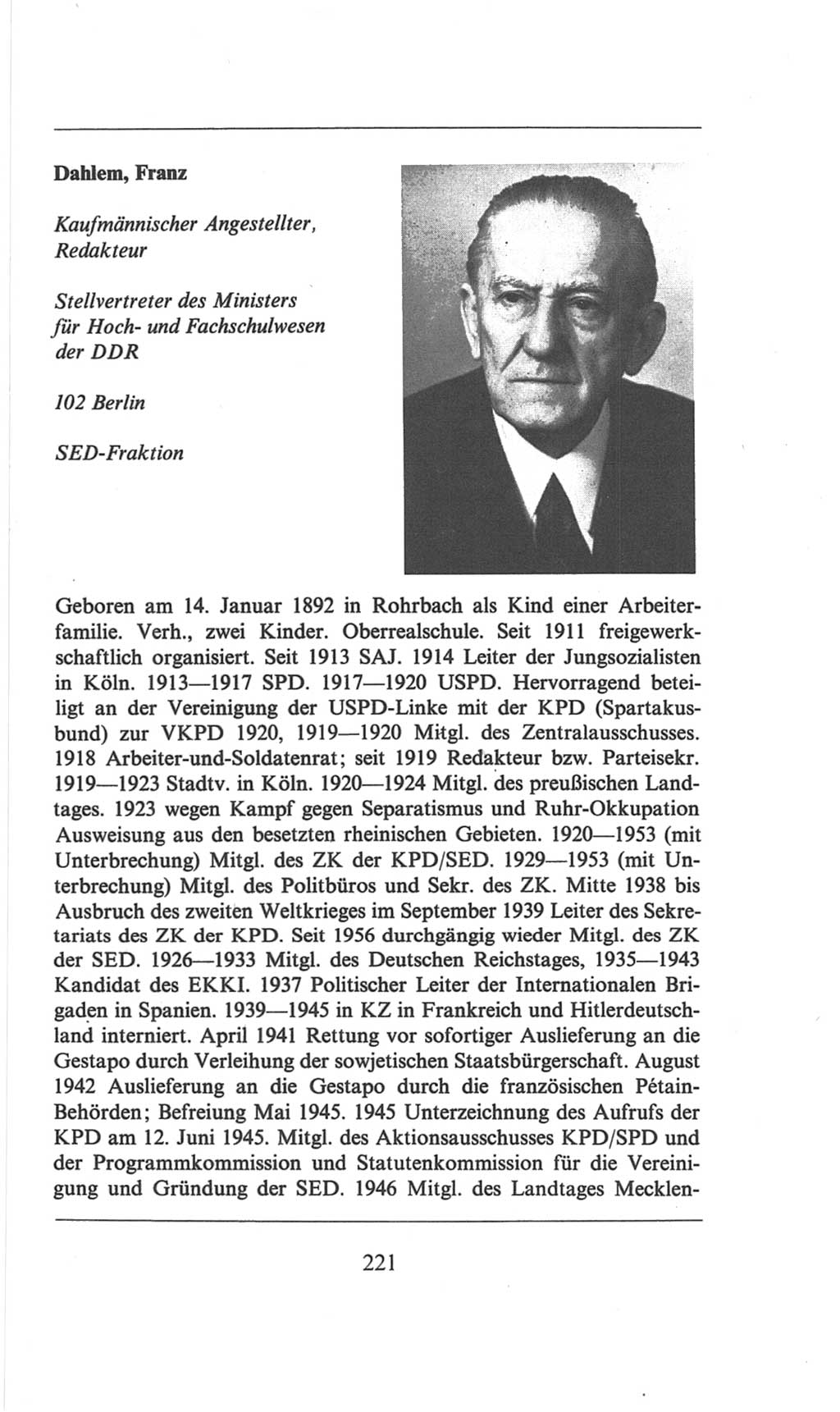 Volkskammer (VK) der Deutschen Demokratischen Republik (DDR), 6. Wahlperiode 1971-1976, Seite 221 (VK. DDR 6. WP. 1971-1976, S. 221)