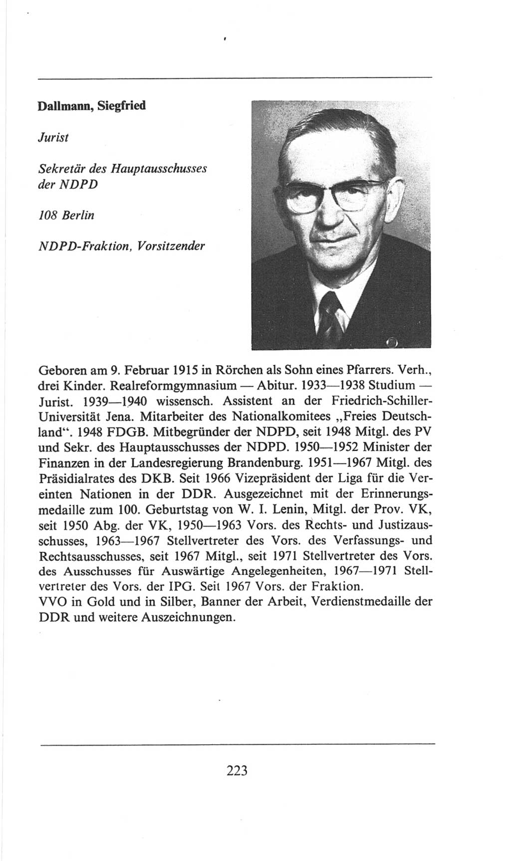 Volkskammer (VK) der Deutschen Demokratischen Republik (DDR), 6. Wahlperiode 1971-1976, Seite 223 (VK. DDR 6. WP. 1971-1976, S. 223)