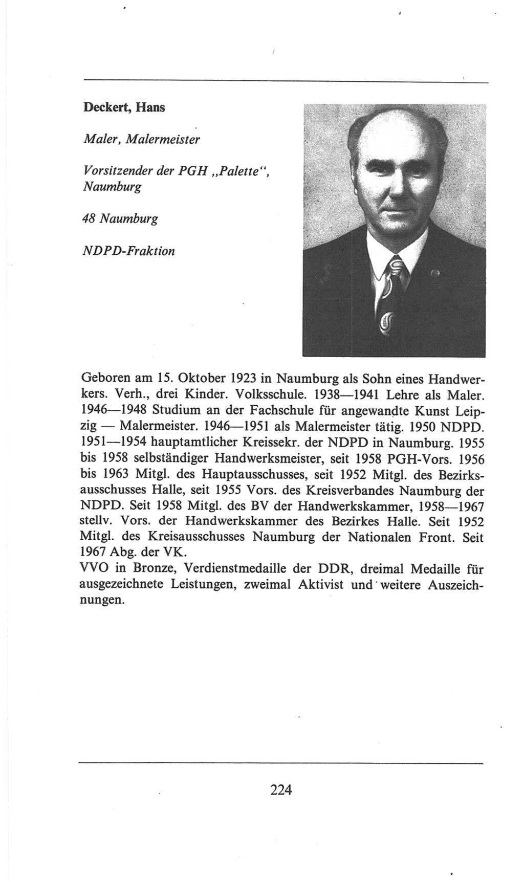 Volkskammer (VK) der Deutschen Demokratischen Republik (DDR), 6. Wahlperiode 1971-1976, Seite 224 (VK. DDR 6. WP. 1971-1976, S. 224)