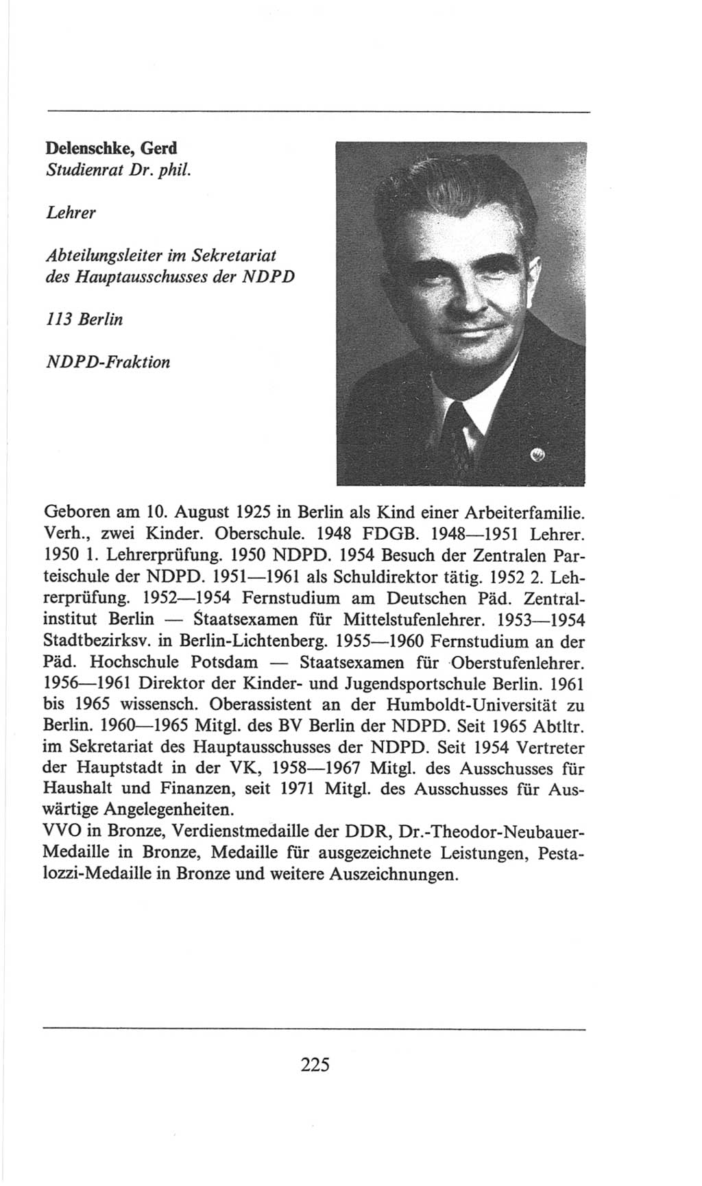 Volkskammer (VK) der Deutschen Demokratischen Republik (DDR), 6. Wahlperiode 1971-1976, Seite 225 (VK. DDR 6. WP. 1971-1976, S. 225)