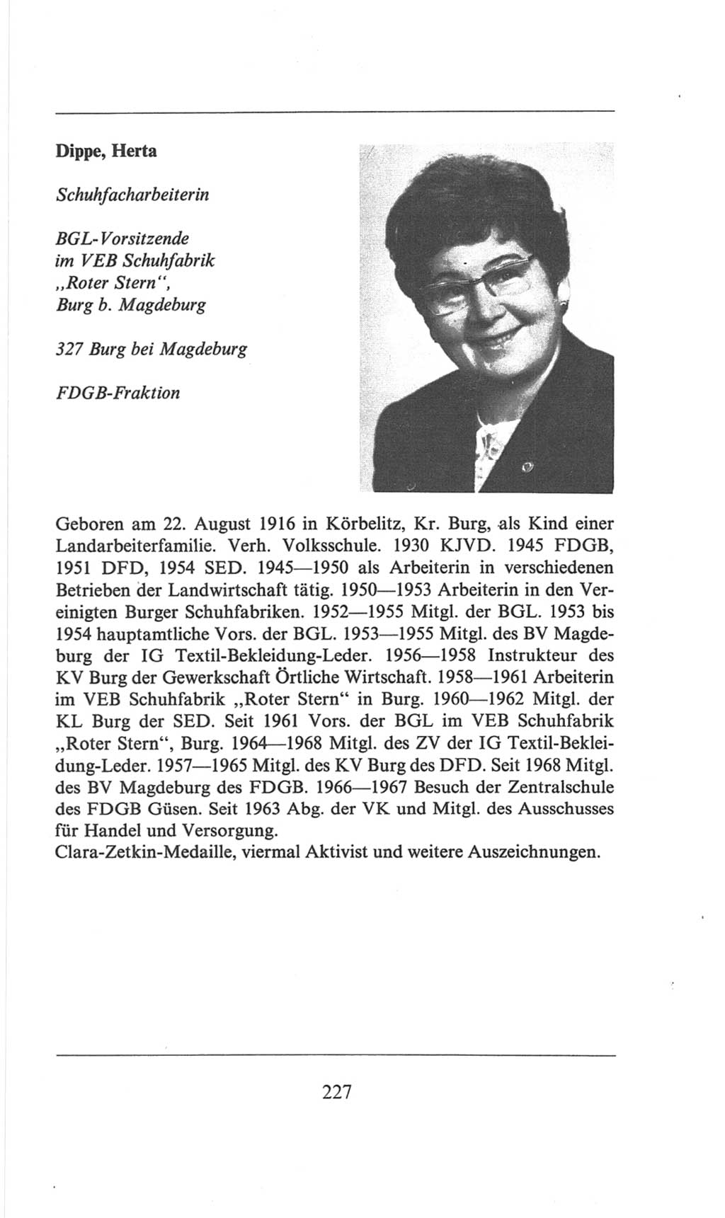Volkskammer (VK) der Deutschen Demokratischen Republik (DDR), 6. Wahlperiode 1971-1976, Seite 227 (VK. DDR 6. WP. 1971-1976, S. 227)