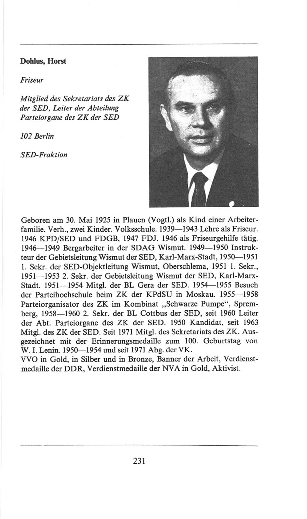 Volkskammer (VK) der Deutschen Demokratischen Republik (DDR), 6. Wahlperiode 1971-1976, Seite 231 (VK. DDR 6. WP. 1971-1976, S. 231)