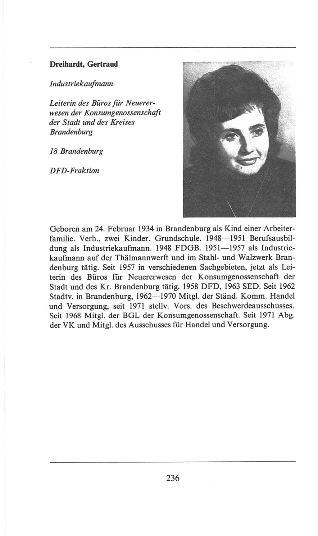 Volkskammer (VK) der Deutschen Demokratischen Republik (DDR), 6. Wahlperiode 1971-1976, Seite 236 (VK. DDR 6. WP. 1971-1976, S. 236)