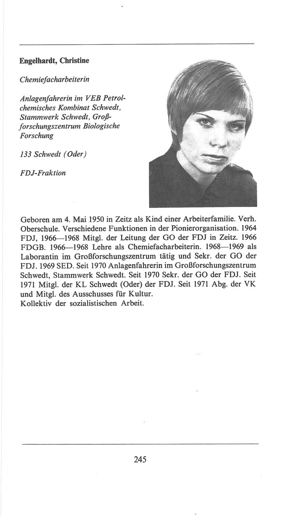 Volkskammer (VK) der Deutschen Demokratischen Republik (DDR), 6. Wahlperiode 1971-1976, Seite 245 (VK. DDR 6. WP. 1971-1976, S. 245)