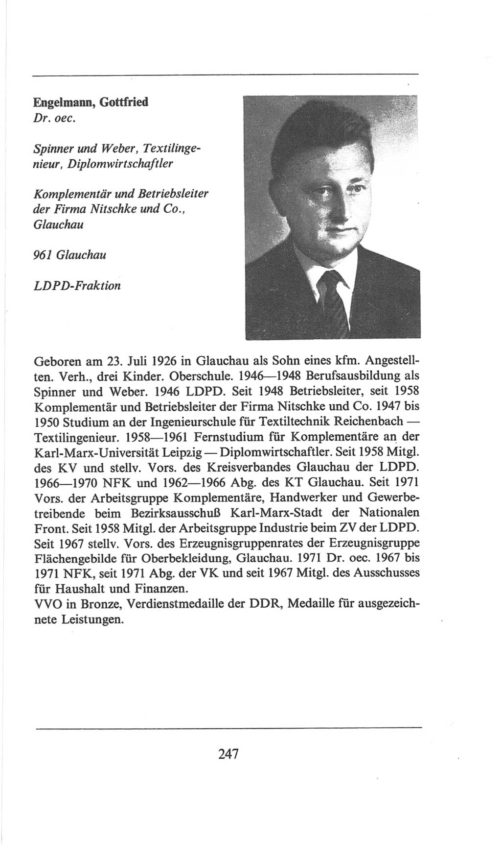 Volkskammer (VK) der Deutschen Demokratischen Republik (DDR), 6. Wahlperiode 1971-1976, Seite 247 (VK. DDR 6. WP. 1971-1976, S. 247)