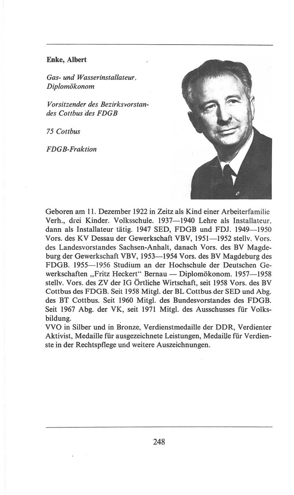 Volkskammer (VK) der Deutschen Demokratischen Republik (DDR), 6. Wahlperiode 1971-1976, Seite 248 (VK. DDR 6. WP. 1971-1976, S. 248)