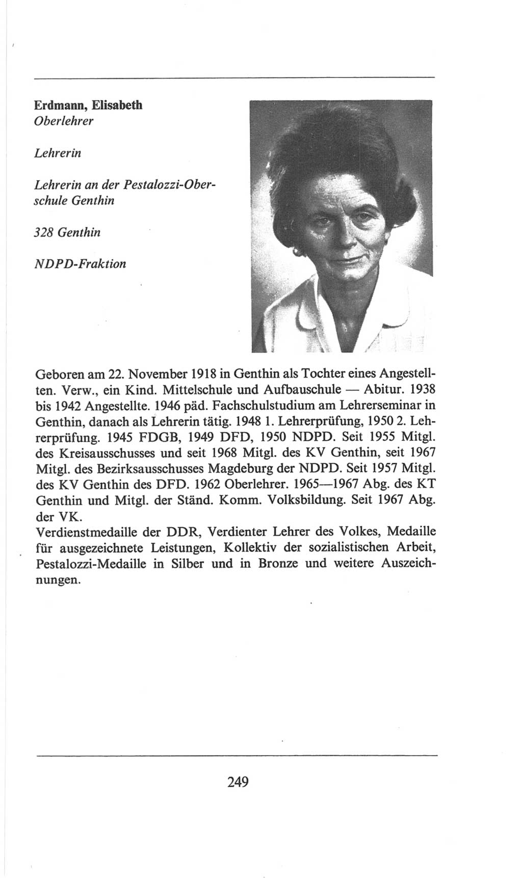 Volkskammer (VK) der Deutschen Demokratischen Republik (DDR), 6. Wahlperiode 1971-1976, Seite 249 (VK. DDR 6. WP. 1971-1976, S. 249)