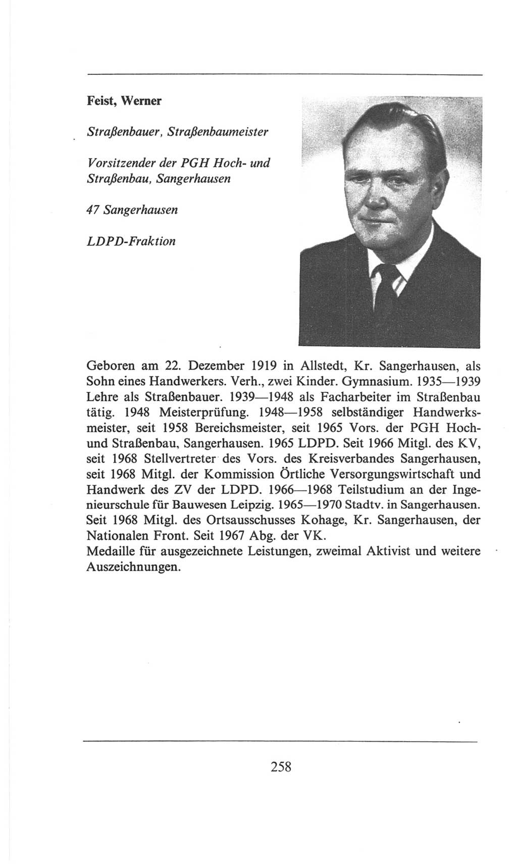 Volkskammer (VK) der Deutschen Demokratischen Republik (DDR), 6. Wahlperiode 1971-1976, Seite 258 (VK. DDR 6. WP. 1971-1976, S. 258)