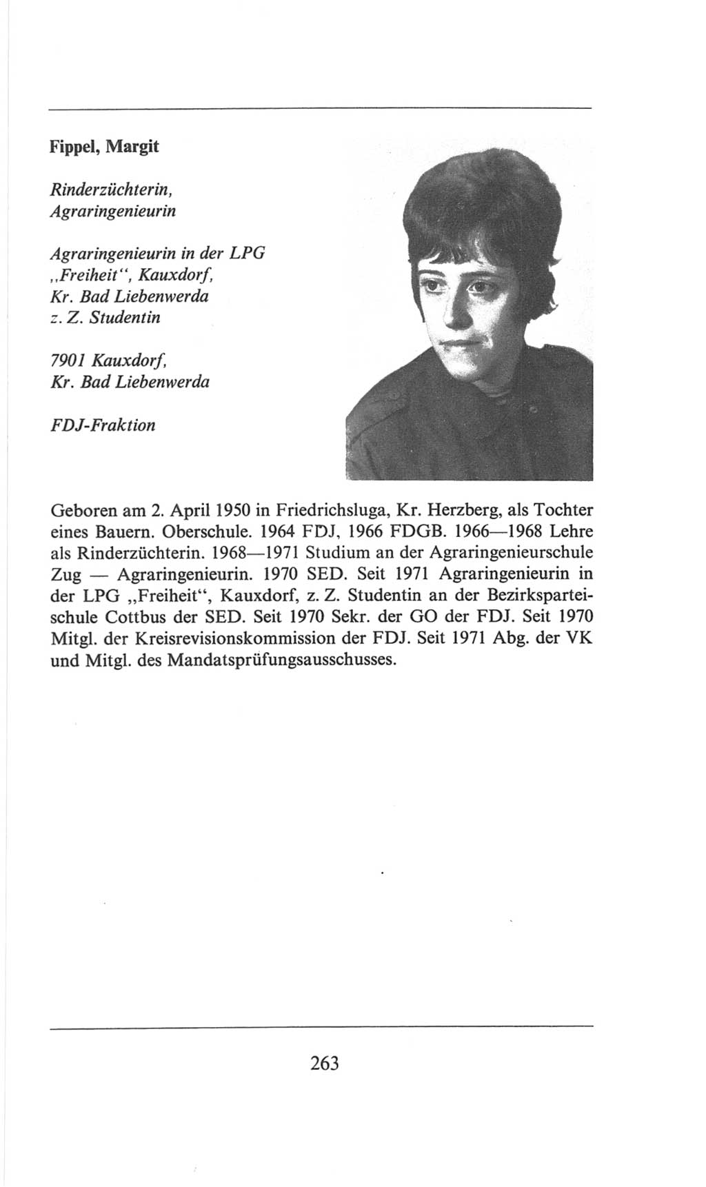 Volkskammer (VK) der Deutschen Demokratischen Republik (DDR), 6. Wahlperiode 1971-1976, Seite 263 (VK. DDR 6. WP. 1971-1976, S. 263)