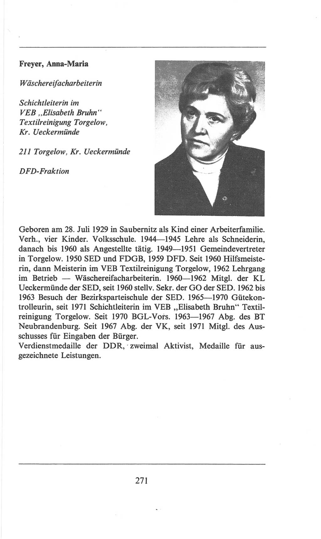 Volkskammer (VK) der Deutschen Demokratischen Republik (DDR), 6. Wahlperiode 1971-1976, Seite 271 (VK. DDR 6. WP. 1971-1976, S. 271)