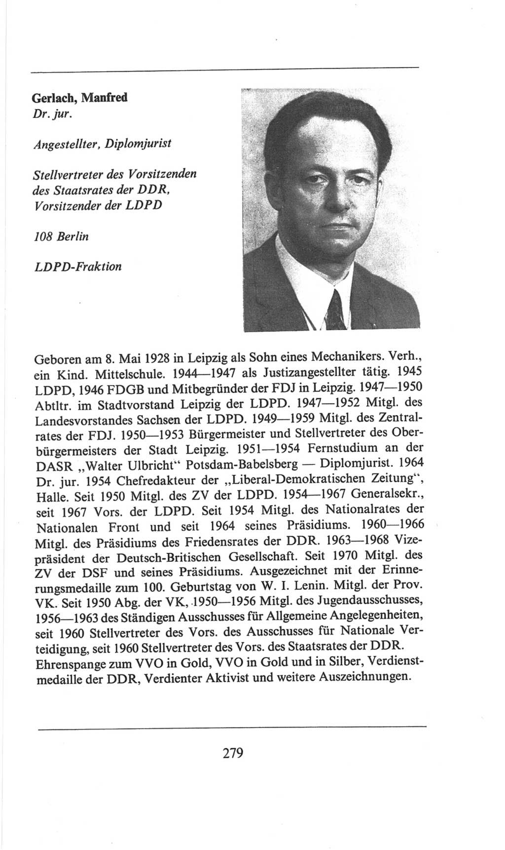 Volkskammer (VK) der Deutschen Demokratischen Republik (DDR), 6. Wahlperiode 1971-1976, Seite 279 (VK. DDR 6. WP. 1971-1976, S. 279)