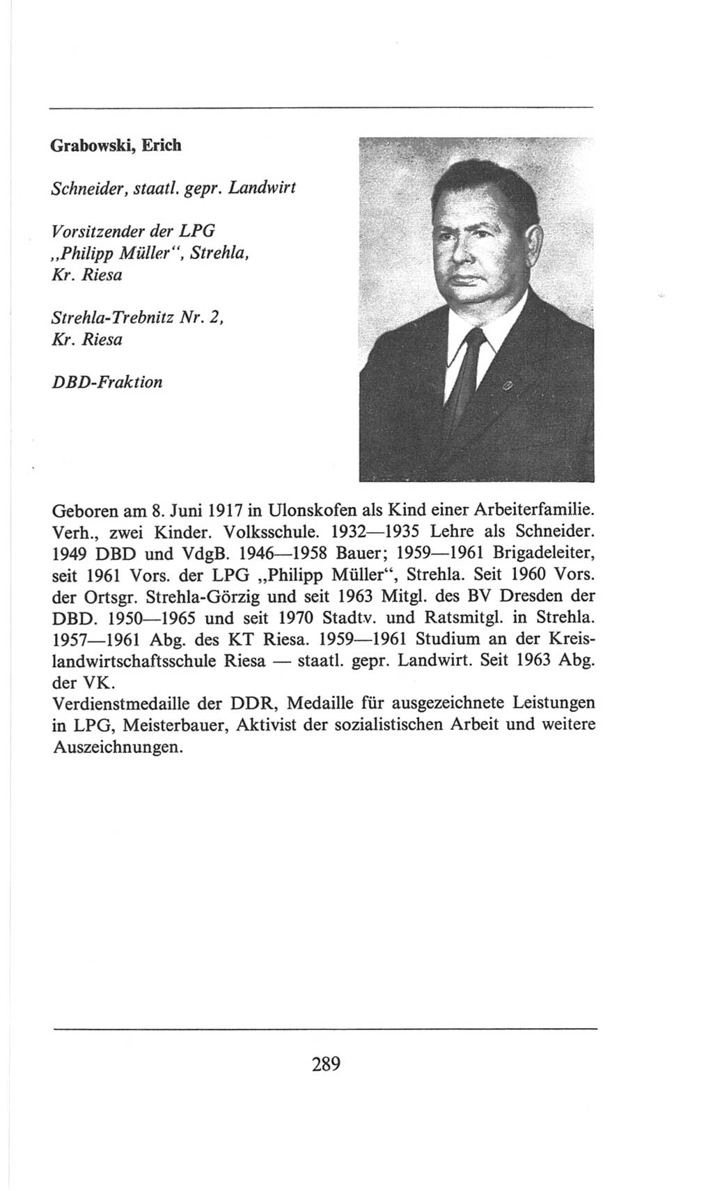 Volkskammer (VK) der Deutschen Demokratischen Republik (DDR), 6. Wahlperiode 1971-1976, Seite 289 (VK. DDR 6. WP. 1971-1976, S. 289)