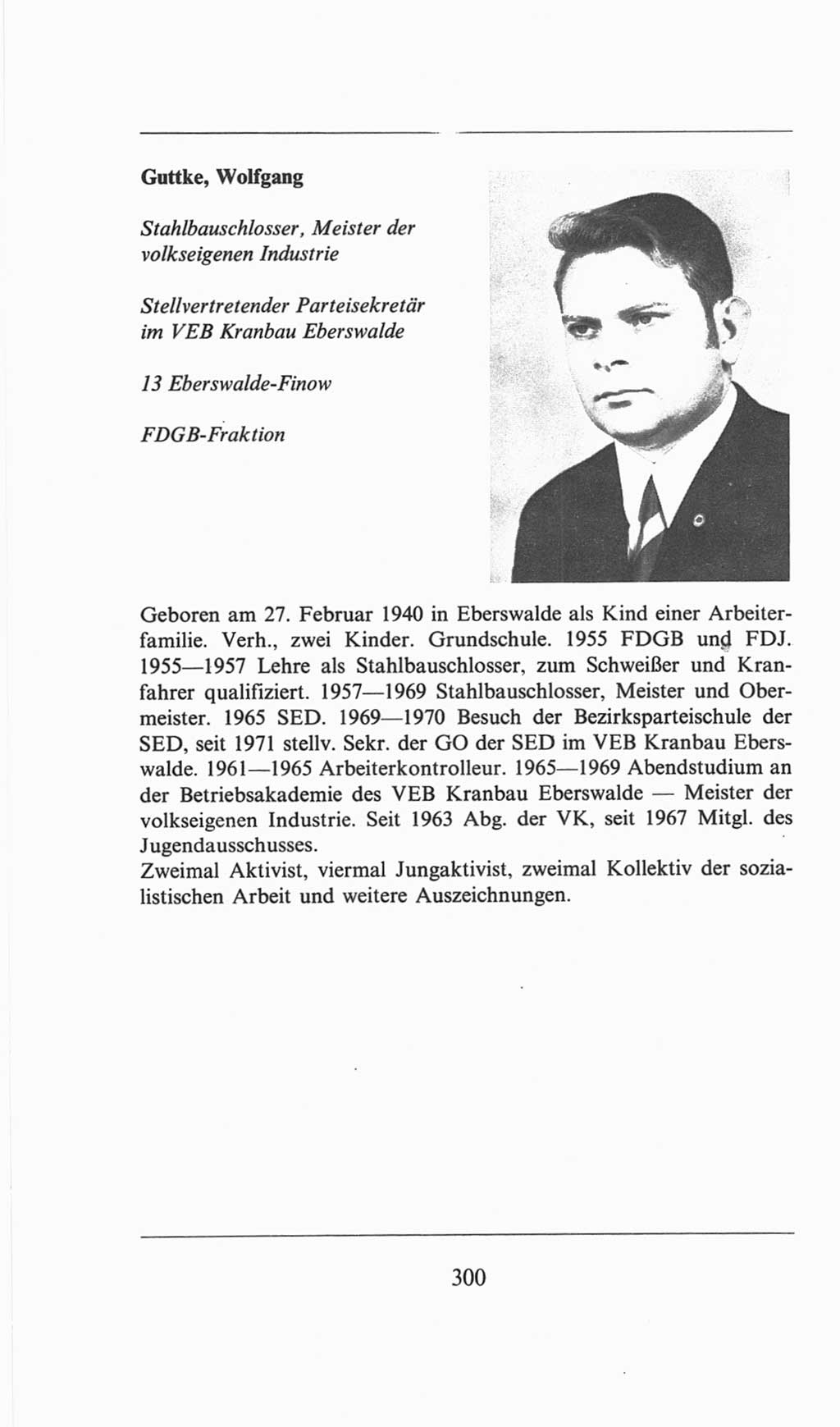 Volkskammer (VK) der Deutschen Demokratischen Republik (DDR), 6. Wahlperiode 1971-1976, Seite 300 (VK. DDR 6. WP. 1971-1976, S. 300)