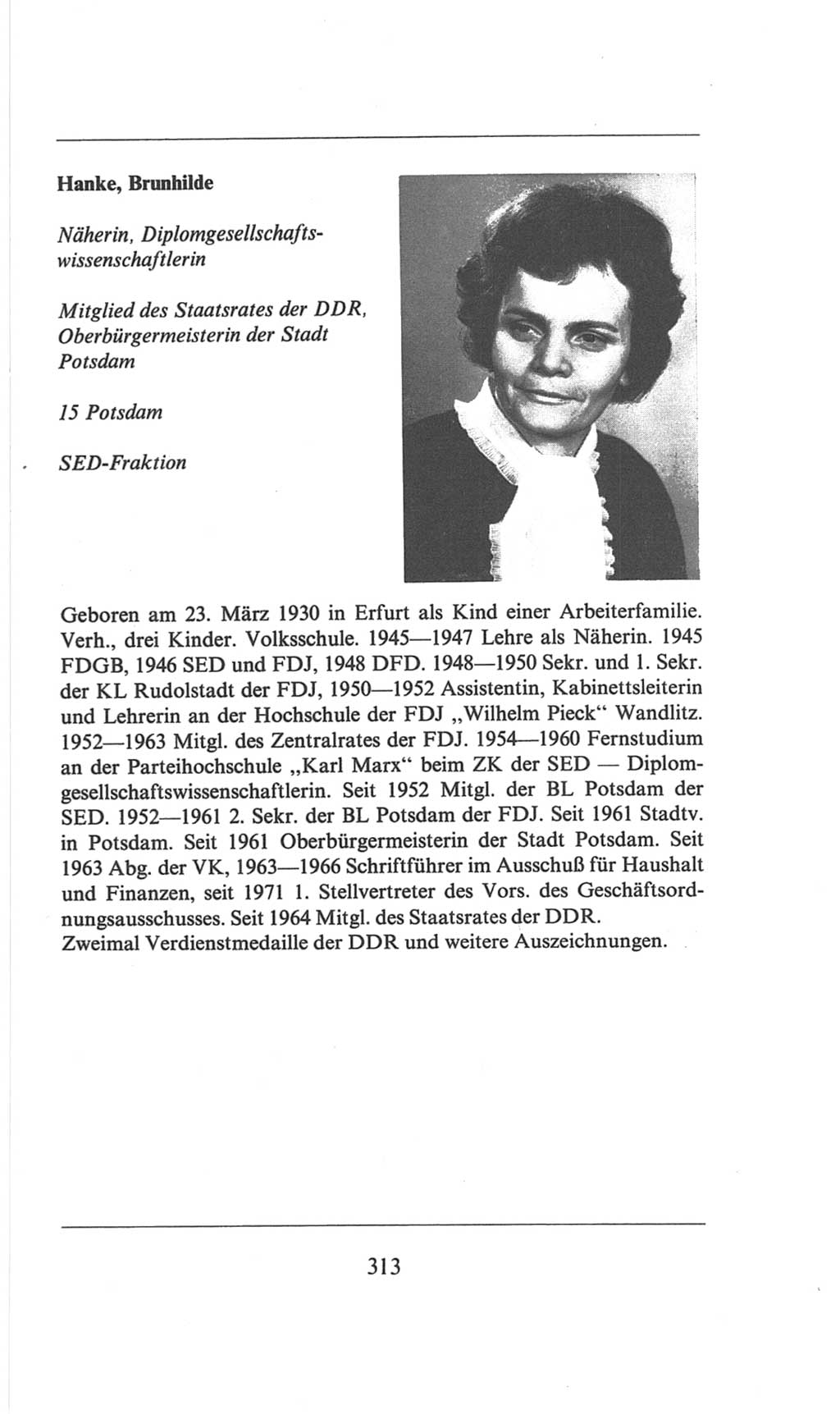 Volkskammer (VK) der Deutschen Demokratischen Republik (DDR), 6. Wahlperiode 1971-1976, Seite 313 (VK. DDR 6. WP. 1971-1976, S. 313)