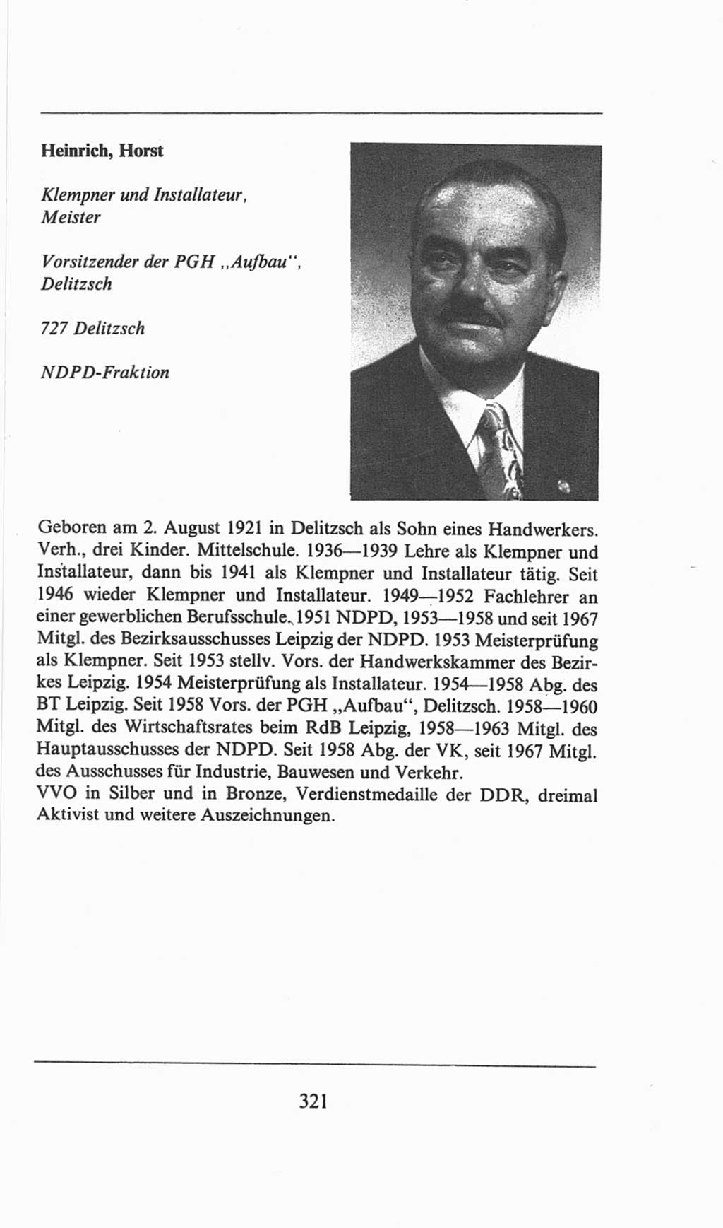 Volkskammer (VK) der Deutschen Demokratischen Republik (DDR), 6. Wahlperiode 1971-1976, Seite 321 (VK. DDR 6. WP. 1971-1976, S. 321)