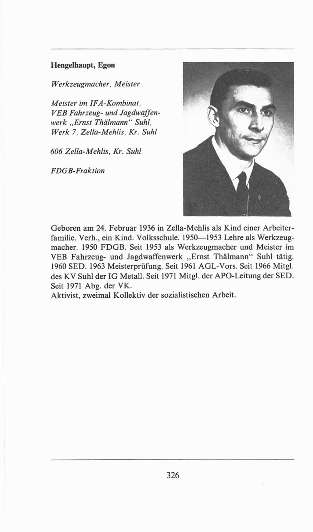 Volkskammer (VK) der Deutschen Demokratischen Republik (DDR), 6. Wahlperiode 1971-1976, Seite 326 (VK. DDR 6. WP. 1971-1976, S. 326)