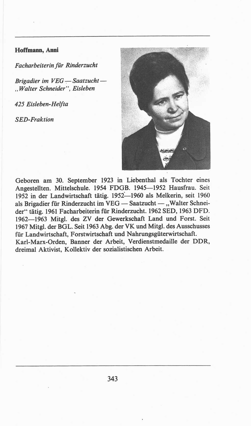 Volkskammer (VK) der Deutschen Demokratischen Republik (DDR), 6. Wahlperiode 1971-1976, Seite 343 (VK. DDR 6. WP. 1971-1976, S. 343)