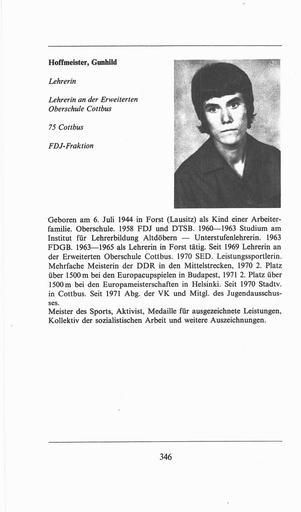 Volkskammer (VK) der Deutschen Demokratischen Republik (DDR), 6. Wahlperiode 1971-1976, Seite 346 (VK. DDR 6. WP. 1971-1976, S. 346)