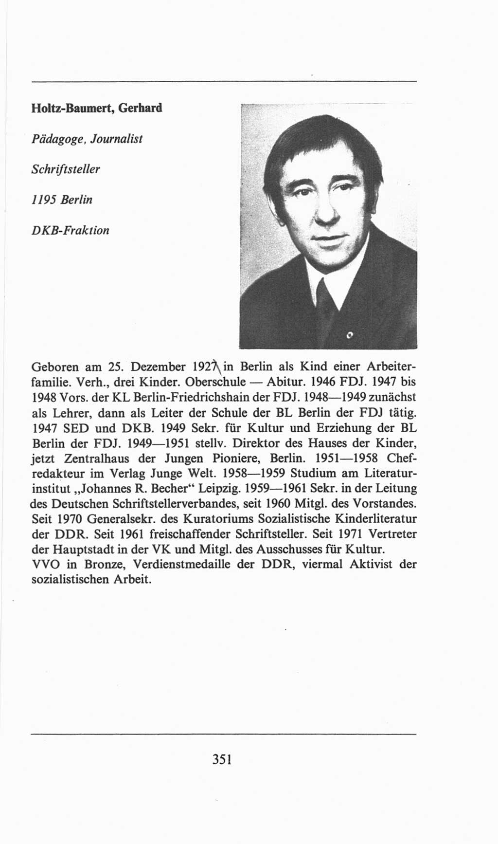 Volkskammer (VK) der Deutschen Demokratischen Republik (DDR), 6. Wahlperiode 1971-1976, Seite 351 (VK. DDR 6. WP. 1971-1976, S. 351)