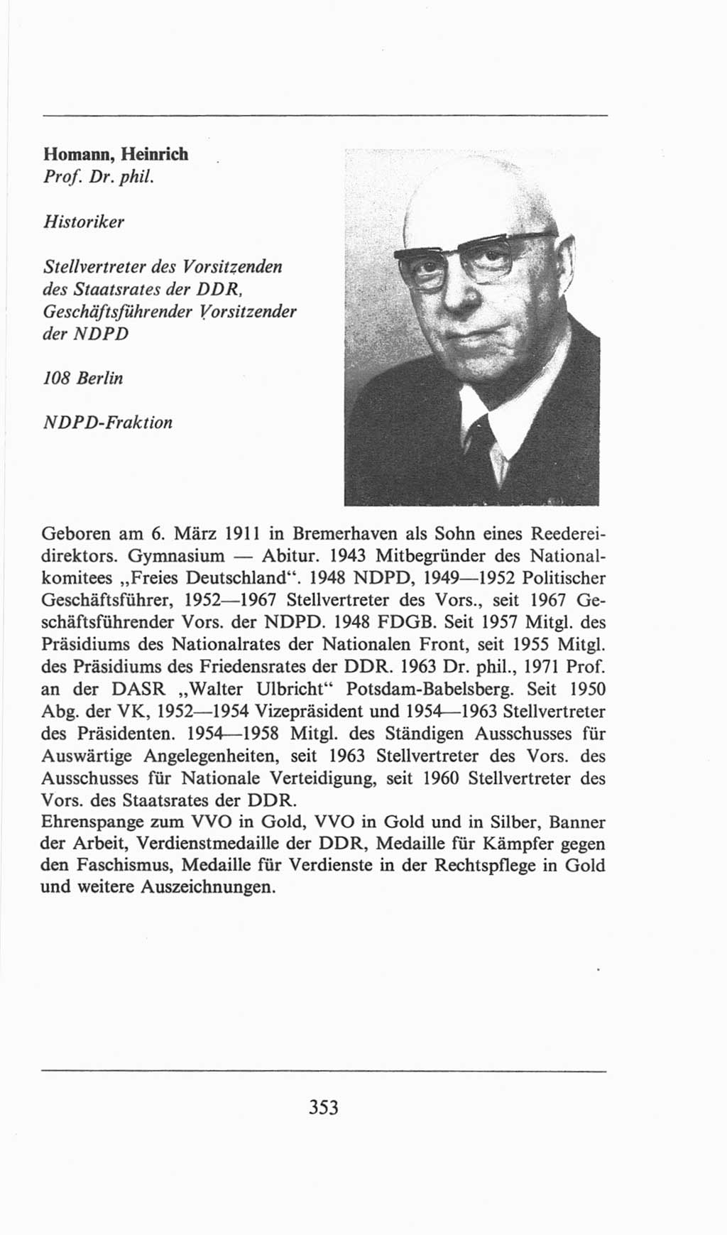 Volkskammer (VK) der Deutschen Demokratischen Republik (DDR), 6. Wahlperiode 1971-1976, Seite 353 (VK. DDR 6. WP. 1971-1976, S. 353)