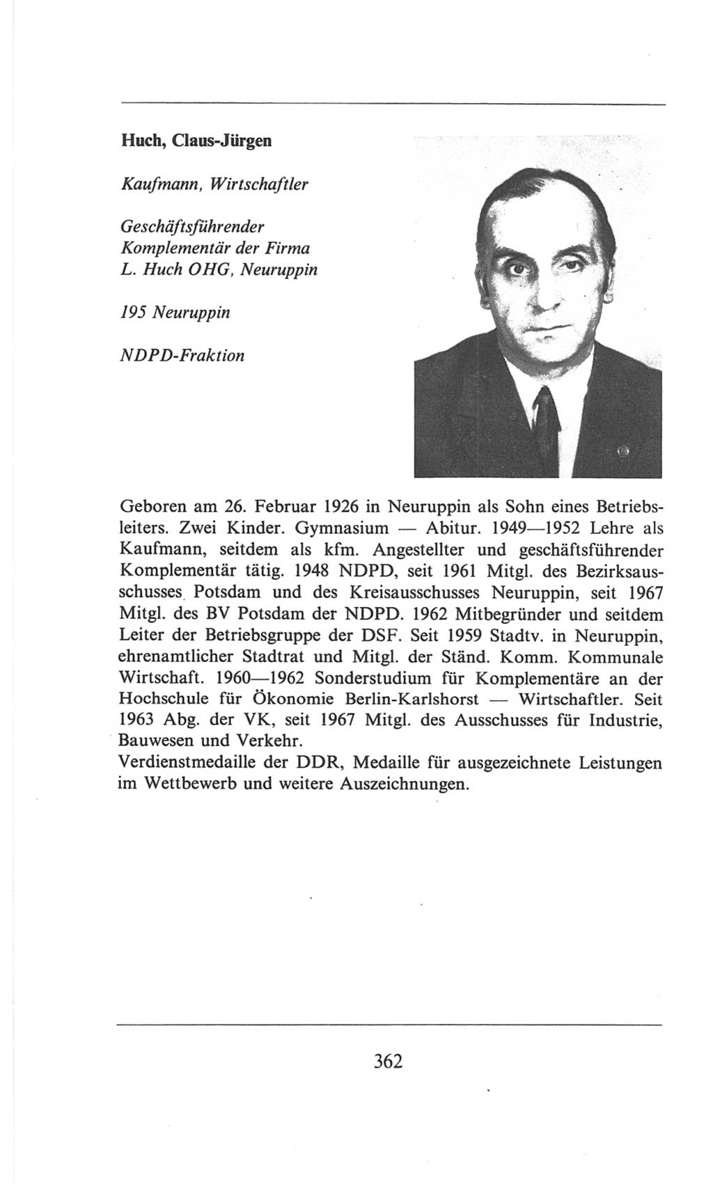 Volkskammer (VK) der Deutschen Demokratischen Republik (DDR), 6. Wahlperiode 1971-1976, Seite 362 (VK. DDR 6. WP. 1971-1976, S. 362)