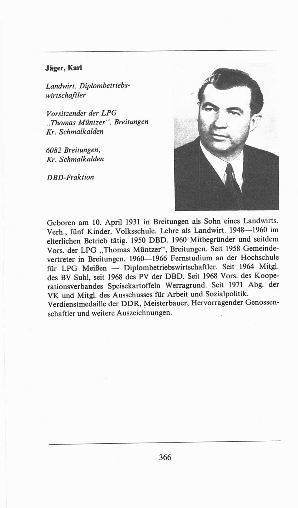 Volkskammer (VK) der Deutschen Demokratischen Republik (DDR), 6. Wahlperiode 1971-1976, Seite 366 (VK. DDR 6. WP. 1971-1976, S. 366)