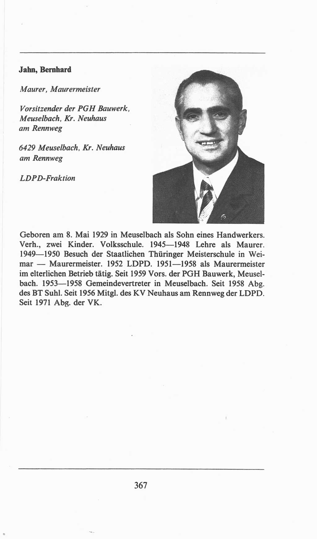 Volkskammer (VK) der Deutschen Demokratischen Republik (DDR), 6. Wahlperiode 1971-1976, Seite 367 (VK. DDR 6. WP. 1971-1976, S. 367)