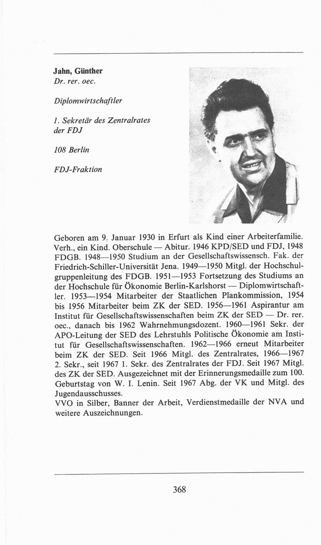 Volkskammer (VK) der Deutschen Demokratischen Republik (DDR), 6. Wahlperiode 1971-1976, Seite 368 (VK. DDR 6. WP. 1971-1976, S. 368)