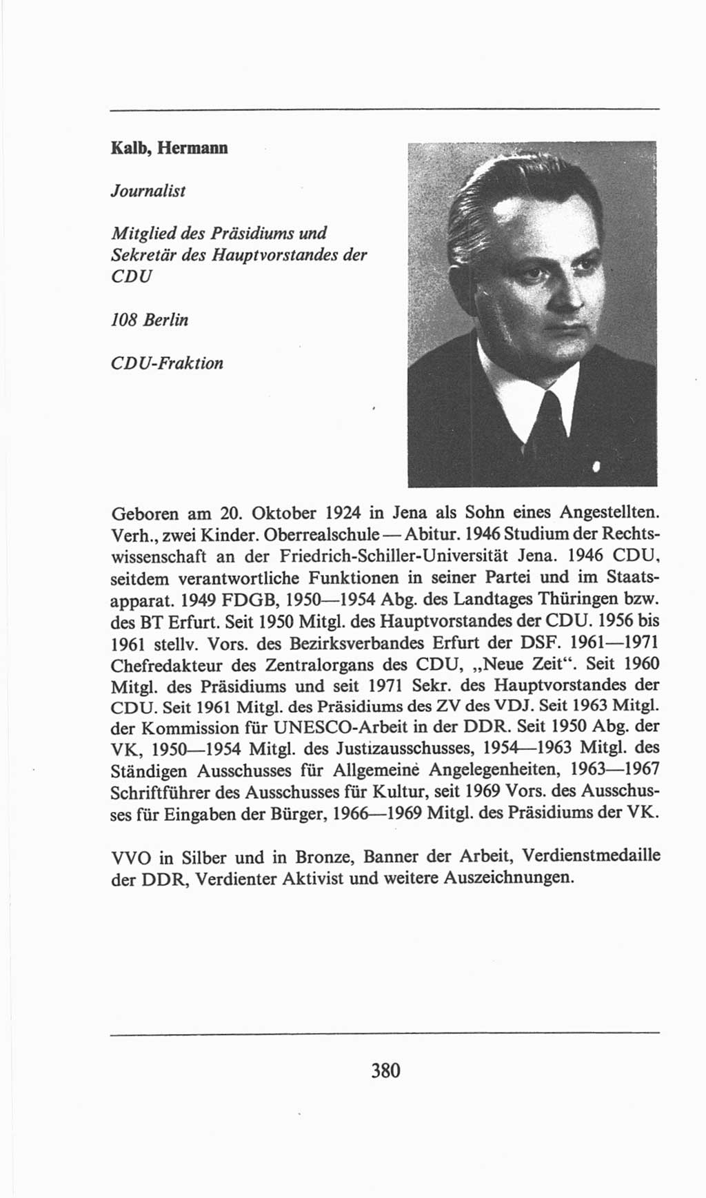 Volkskammer (VK) der Deutschen Demokratischen Republik (DDR), 6. Wahlperiode 1971-1976, Seite 380 (VK. DDR 6. WP. 1971-1976, S. 380)