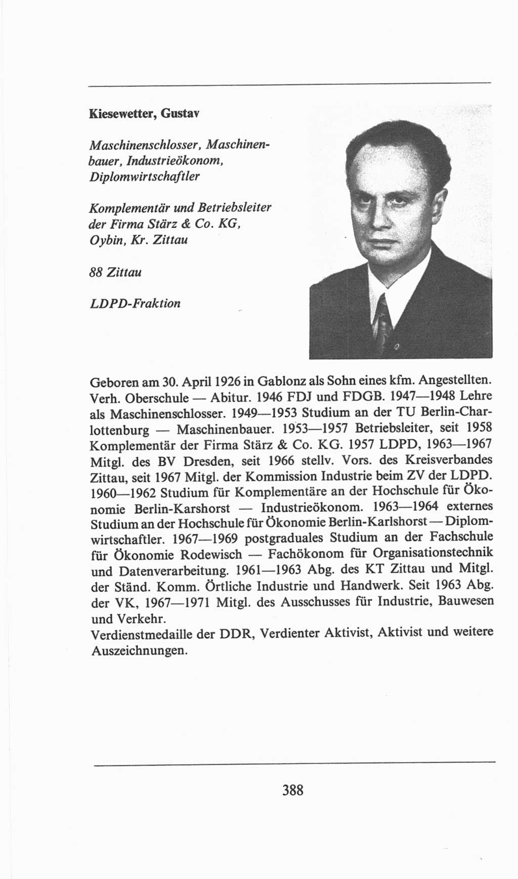 Volkskammer (VK) der Deutschen Demokratischen Republik (DDR), 6. Wahlperiode 1971-1976, Seite 388 (VK. DDR 6. WP. 1971-1976, S. 388)