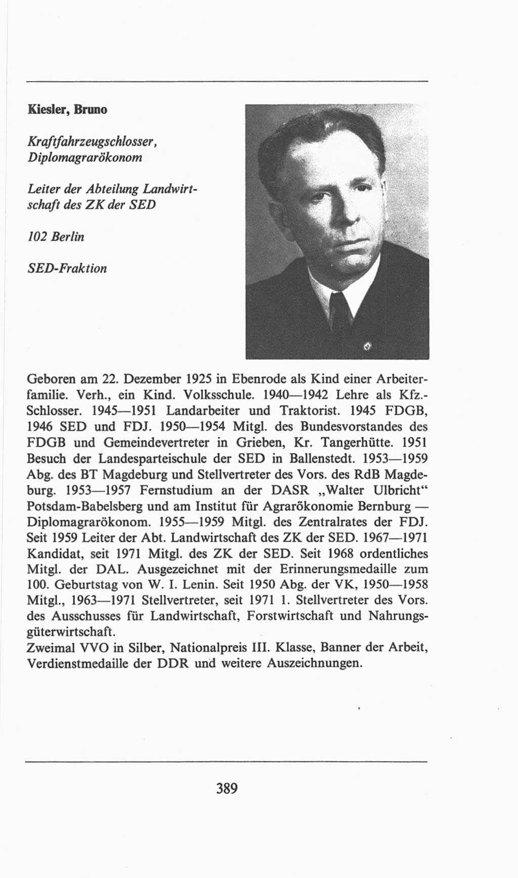 Volkskammer (VK) der Deutschen Demokratischen Republik (DDR), 6. Wahlperiode 1971-1976, Seite 389 (VK. DDR 6. WP. 1971-1976, S. 389)