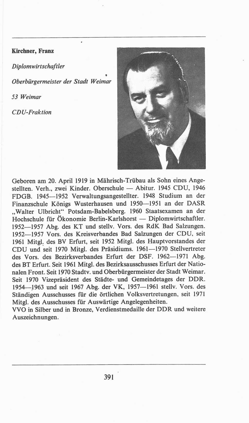 Volkskammer (VK) der Deutschen Demokratischen Republik (DDR), 6. Wahlperiode 1971-1976, Seite 391 (VK. DDR 6. WP. 1971-1976, S. 391)