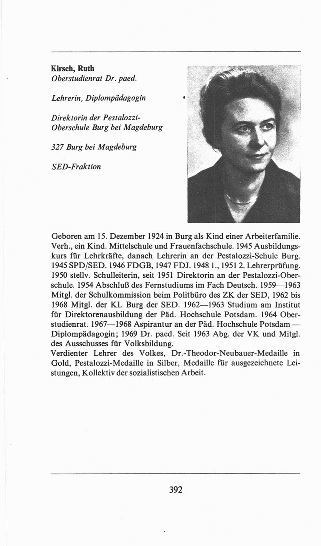 Volkskammer (VK) der Deutschen Demokratischen Republik (DDR), 6. Wahlperiode 1971-1976, Seite 392 (VK. DDR 6. WP. 1971-1976, S. 392)