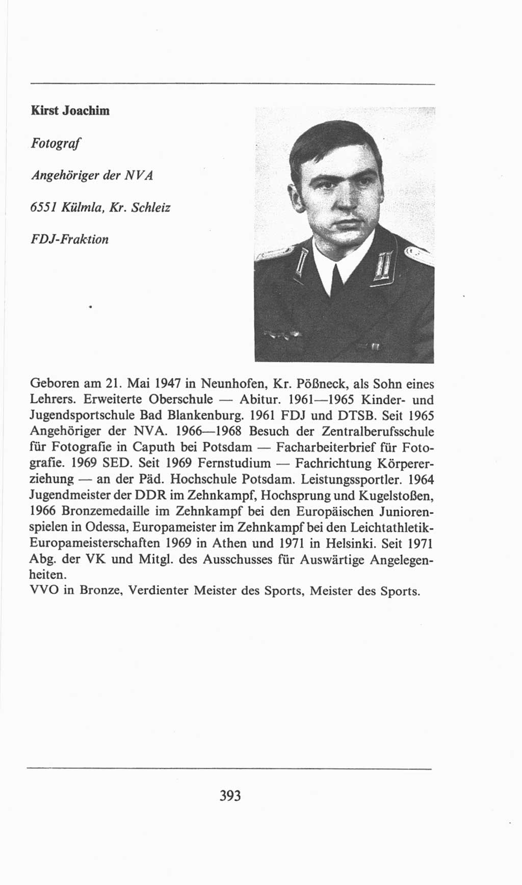 Volkskammer (VK) der Deutschen Demokratischen Republik (DDR), 6. Wahlperiode 1971-1976, Seite 393 (VK. DDR 6. WP. 1971-1976, S. 393)