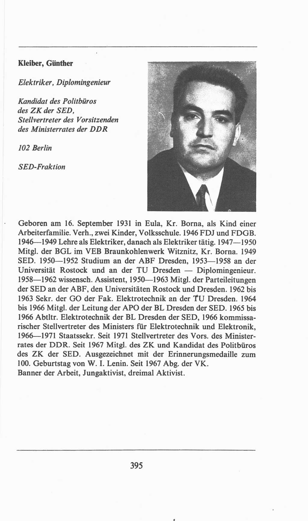 Volkskammer (VK) der Deutschen Demokratischen Republik (DDR), 6. Wahlperiode 1971-1976, Seite 395 (VK. DDR 6. WP. 1971-1976, S. 395)
