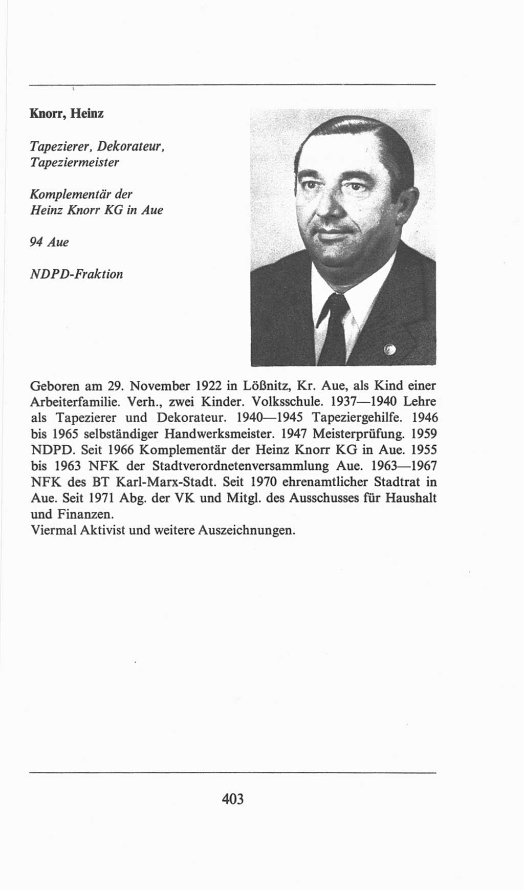 Volkskammer (VK) der Deutschen Demokratischen Republik (DDR), 6. Wahlperiode 1971-1976, Seite 403 (VK. DDR 6. WP. 1971-1976, S. 403)