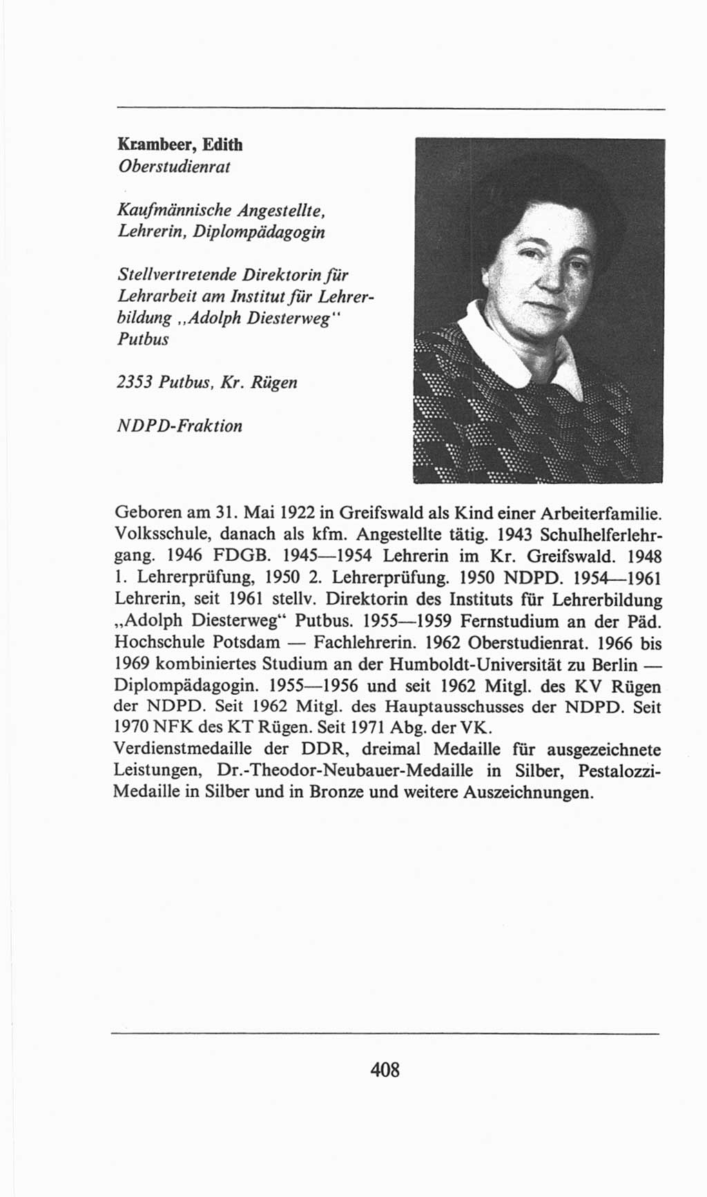 Volkskammer (VK) der Deutschen Demokratischen Republik (DDR), 6. Wahlperiode 1971-1976, Seite 408 (VK. DDR 6. WP. 1971-1976, S. 408)