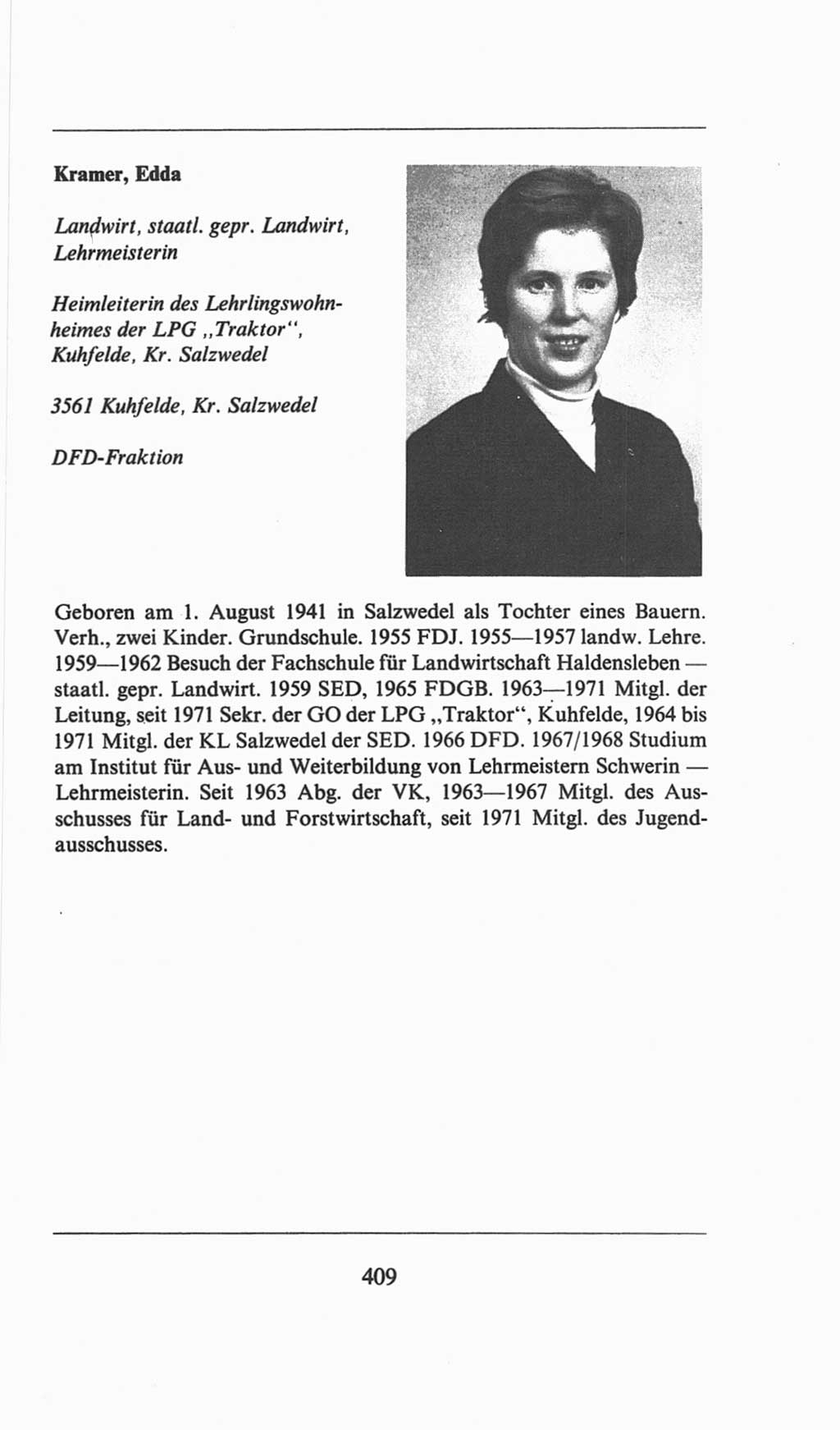 Volkskammer (VK) der Deutschen Demokratischen Republik (DDR), 6. Wahlperiode 1971-1976, Seite 409 (VK. DDR 6. WP. 1971-1976, S. 409)