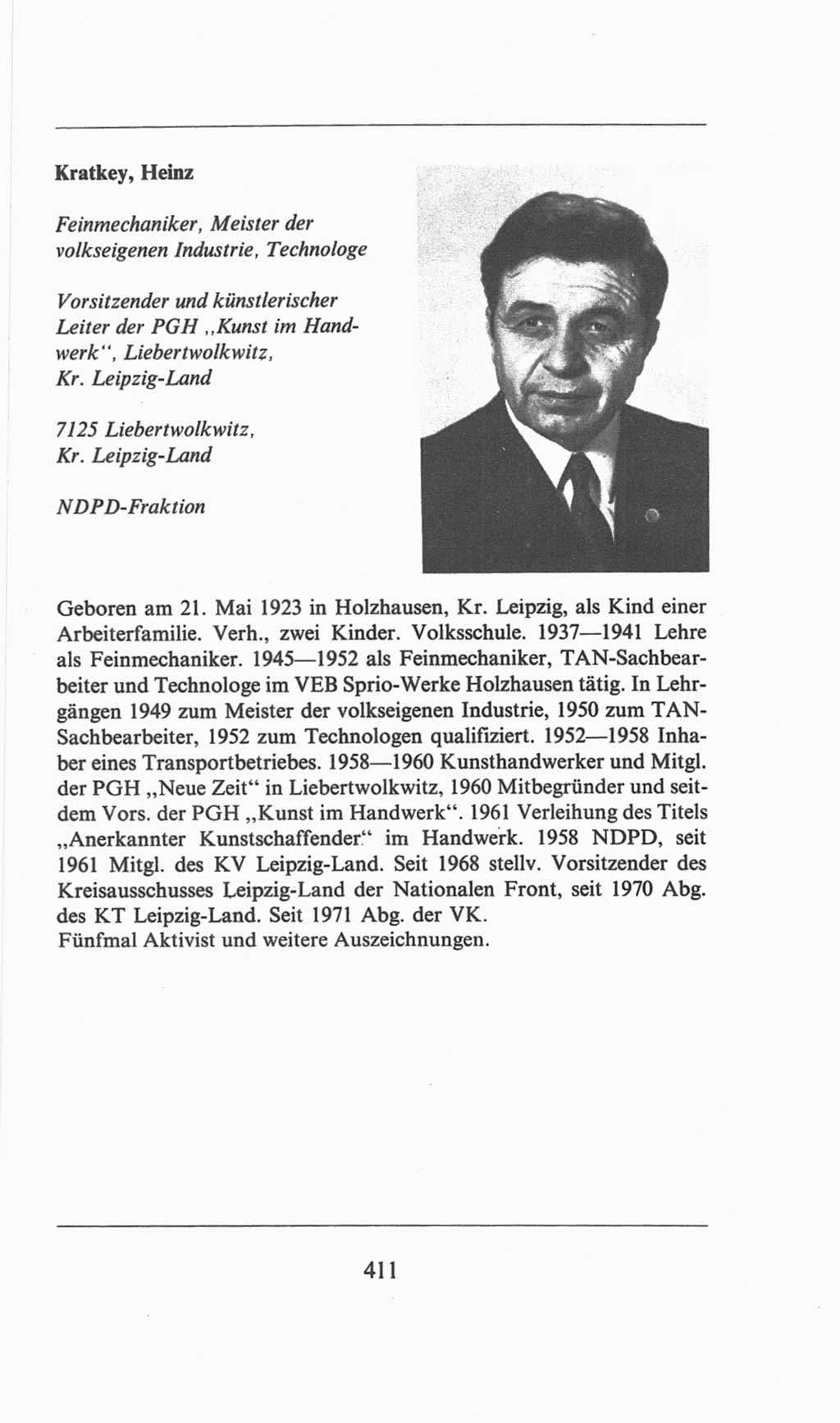 Volkskammer (VK) der Deutschen Demokratischen Republik (DDR), 6. Wahlperiode 1971-1976, Seite 411 (VK. DDR 6. WP. 1971-1976, S. 411)