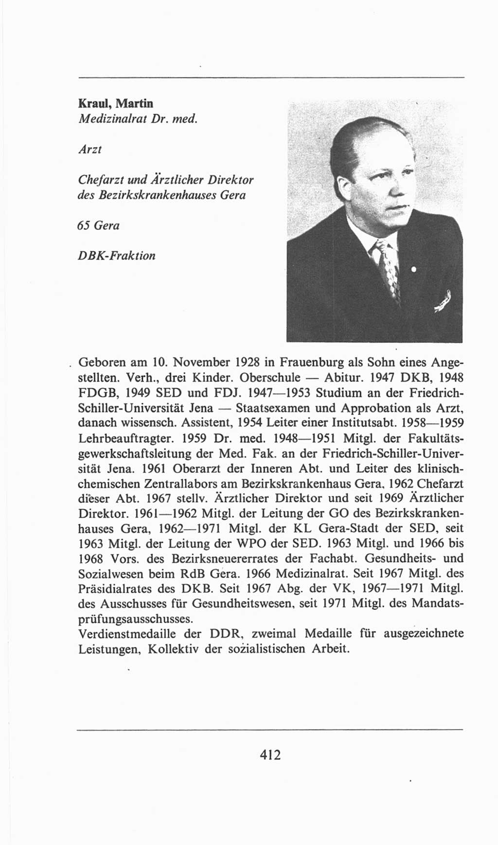 Volkskammer (VK) der Deutschen Demokratischen Republik (DDR), 6. Wahlperiode 1971-1976, Seite 412 (VK. DDR 6. WP. 1971-1976, S. 412)