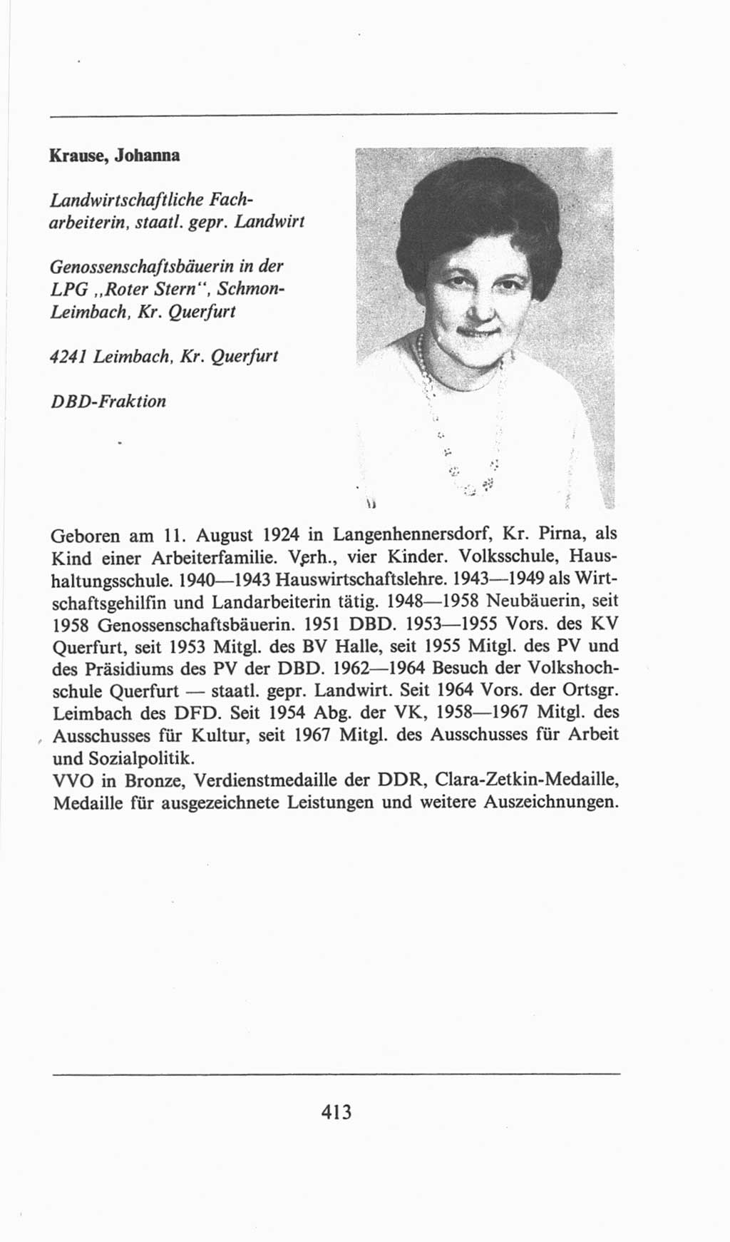 Volkskammer (VK) der Deutschen Demokratischen Republik (DDR), 6. Wahlperiode 1971-1976, Seite 413 (VK. DDR 6. WP. 1971-1976, S. 413)