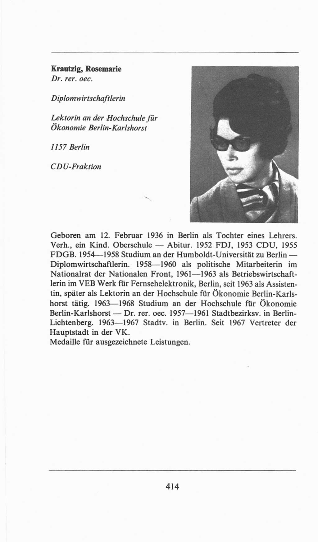 Volkskammer (VK) der Deutschen Demokratischen Republik (DDR), 6. Wahlperiode 1971-1976, Seite 414 (VK. DDR 6. WP. 1971-1976, S. 414)